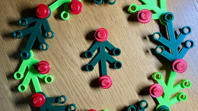 Lego Style 3D Printed Christmas Wreath