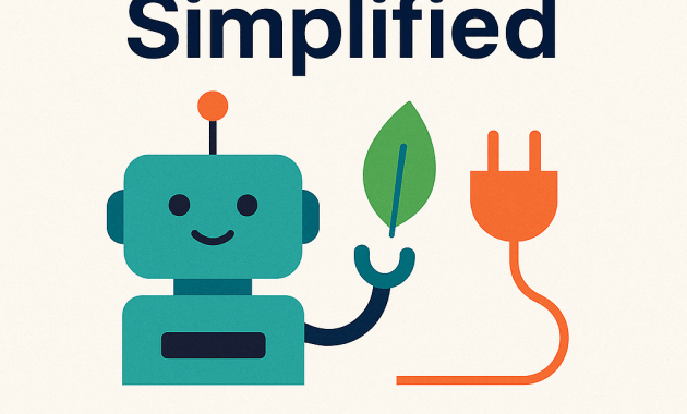 A digital illustration with bold, friendly text asking, “Is AI the Real Energy Villain?” surrounded by icons representing ChatGPT, TikTok, YouTube, and social media apps, hinting at a digital energy comparison.